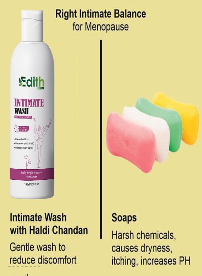 EDITH غسول إديث للمناطق الحساسة للنساء، 100 مل، يمنع الروائح الكريهة، ويوازن درجة الحموضة، ويحمي من الجراثيم - Image 3